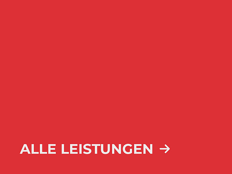 Rote Fläche mit der Aufschrift "Alle Leistungen"